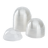 Clear Karat 98mm PET Plastic Dome Lids stacked