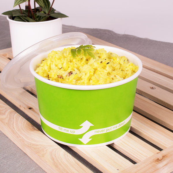 Green Karat 16oz Food Containers with rice