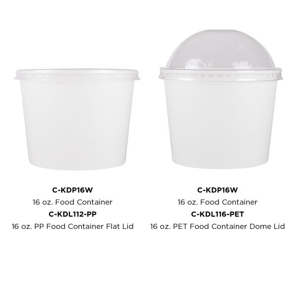 16 oz. BPA Free Food Grade Clarified Cup with Lid - starting quantity 100  pack - ePackageSupply