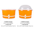 Orange Karat 20oz Food Container with flat lid and dome lid