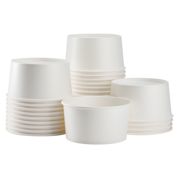 24 oz. Food Grade Round Containers (T40924CP) - 500 count - case - White -  ePackageSupply