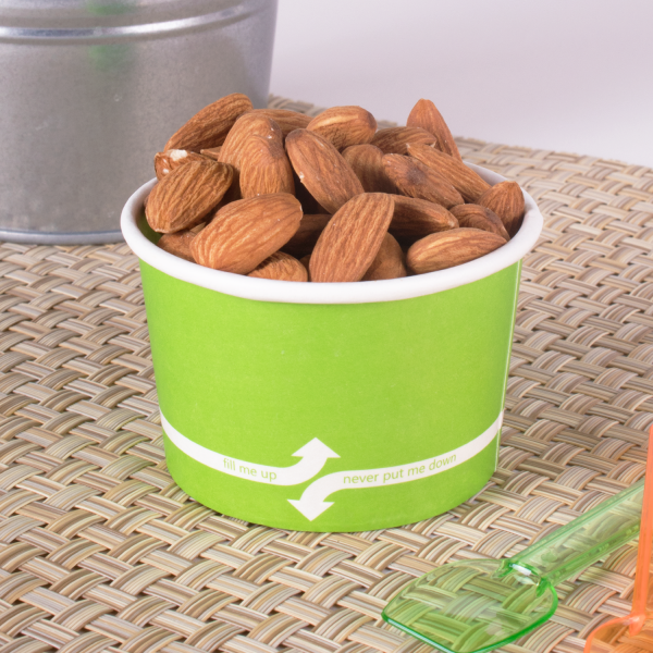 Green Karat 4oz Food Containers with almonds inside