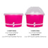 Pink Karat 4oz Food Containers with flat and dome lid
