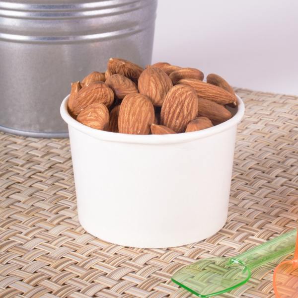 White Karat 4oz Food Containers with almonds