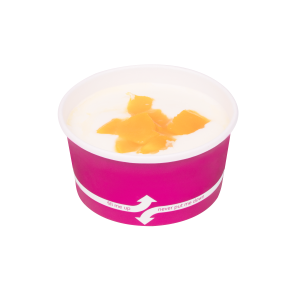 Pink Karat 6oz Food Containers with yogurt and fruit