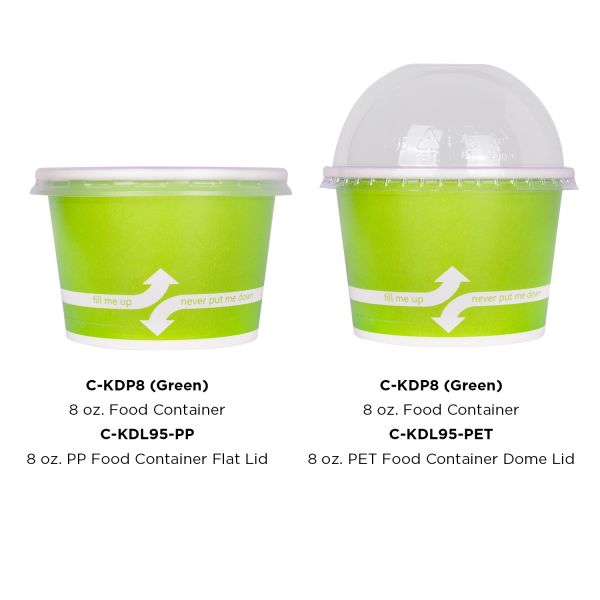 Karat 8oz Food Containers (95mm), Green - 1,000 pcs