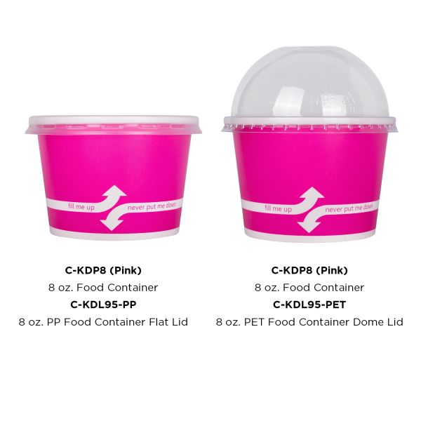 Karat 8oz Food Containers (95mm), Pink - 1,000 pcs