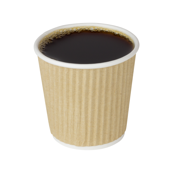 Karat 4oz Ripple Paper Hot Cups with coffee