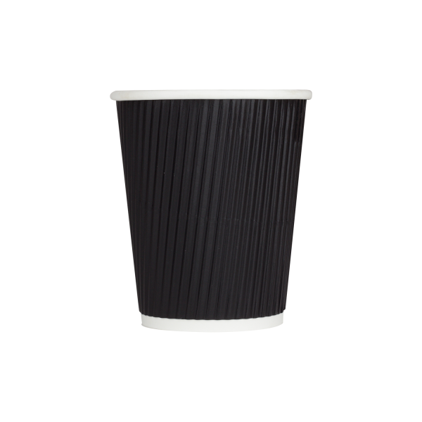 Black Karat 8oz Ripple Paper Hot Cups