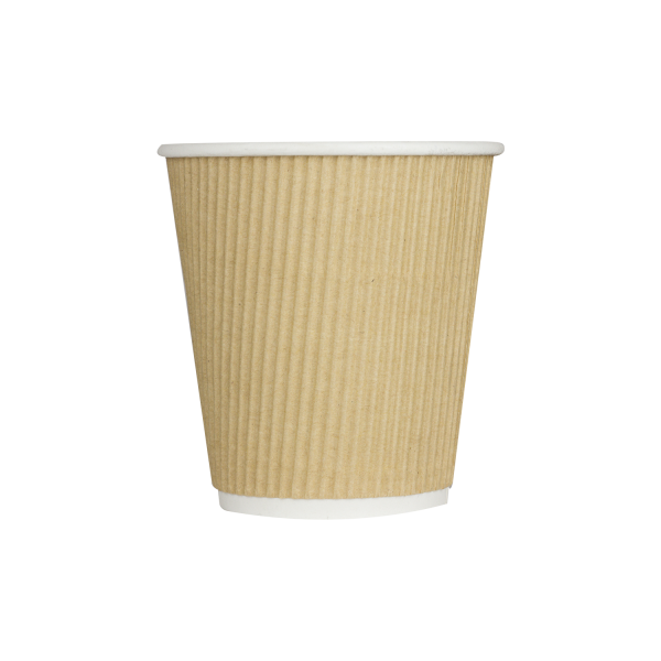 Karat 10oz Ripple Paper Hot Cup in kraft color