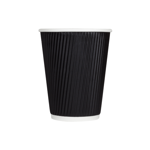 Black Karat 12oz Ripple Paper Hot Cup
