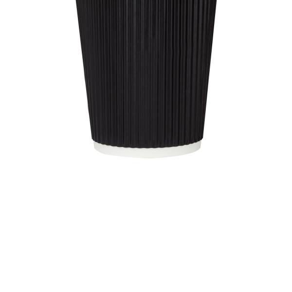 Black Karat 16oz Ripple Paper Hot Cups