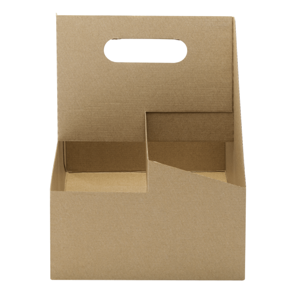 Karat Kraft Paperboard Carrier with Handle, for 4 cups (12 - 32oz) -  200 pcs