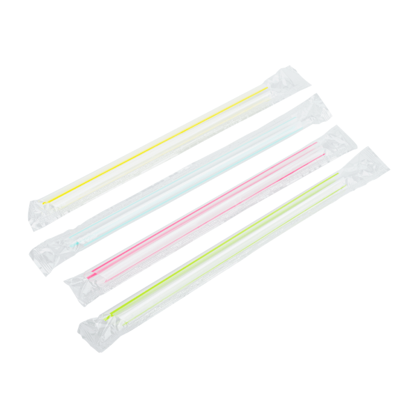 Lollicup C9060s Karat Boba Straws, Poly-Wrapped, 9 Length, Assorted Solid Colors (Case of 1600)