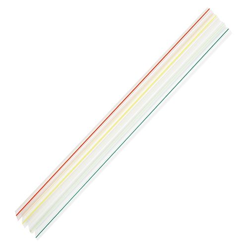 Karat 7.5'' Jumbo Straws (5mm) Unwrapped, Mixed Striped Colors - 8,000 pcs