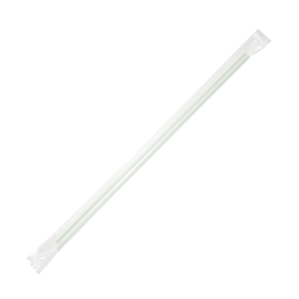 Karat 7.5'' Jumbo Straws (5mm) Poly Wrapped, Mixed Striped Colors - 8,000 pcs