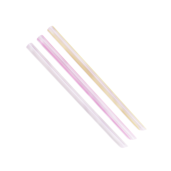Mixed Striped Colors Karat 9'' Boba Straws (10mm) Unwrapped