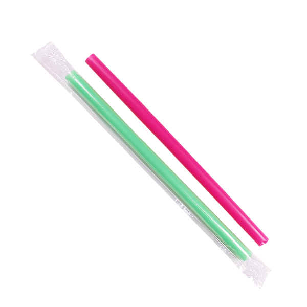 Mixed Colors Karat 9'' Boba Straws (10mm) Poly Wrapped