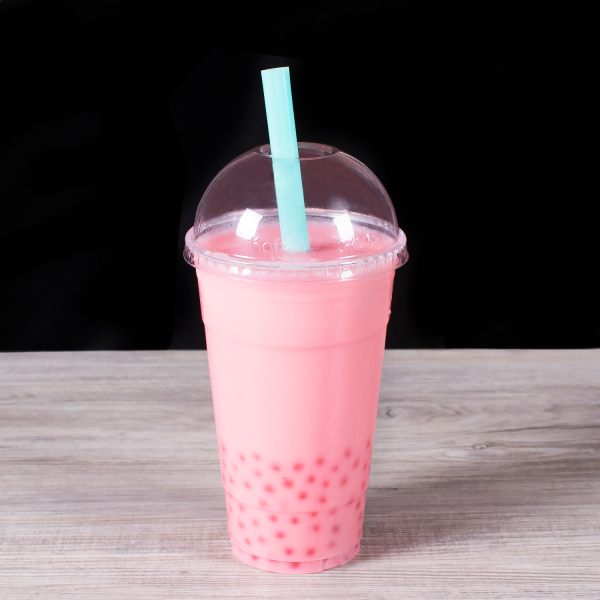 Aqua Karat 9'' Boba Straws (10mm) Poly Wrapped in Pink boba drink