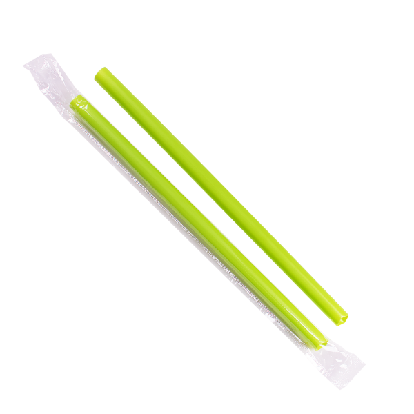 Green Karat 9'' Boba Straws (10mm) Poly Wrapped