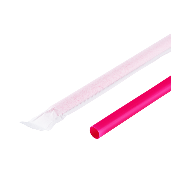 Pink Karat 9'' Giant Straws (8mm) Paper Wrapped