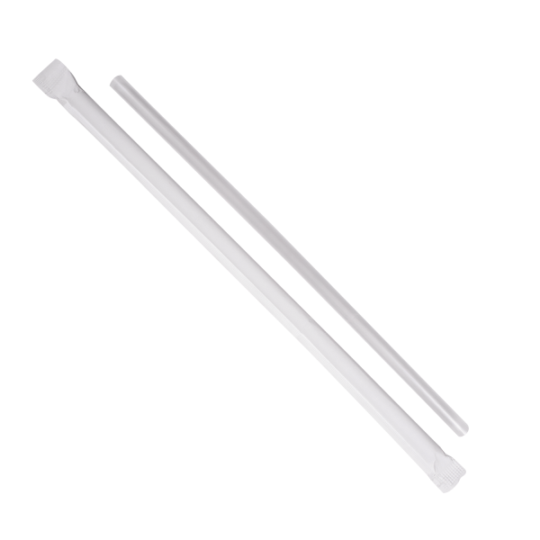 Karat 7.75'' Clear Straws (5mm) Paper Wrapper - 12,000 pcs