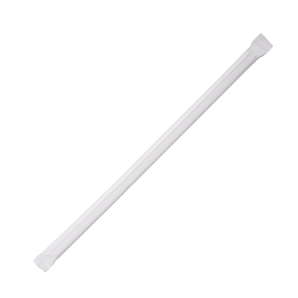 Karat 7.75'' Jumbo Straws (5mm) Paper Wrapped, Clear - 2,000 pcs