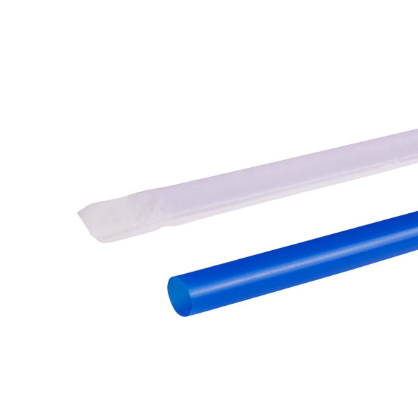 Blue Karat 9'' Giant Straws (8mm) Paper Wrapped