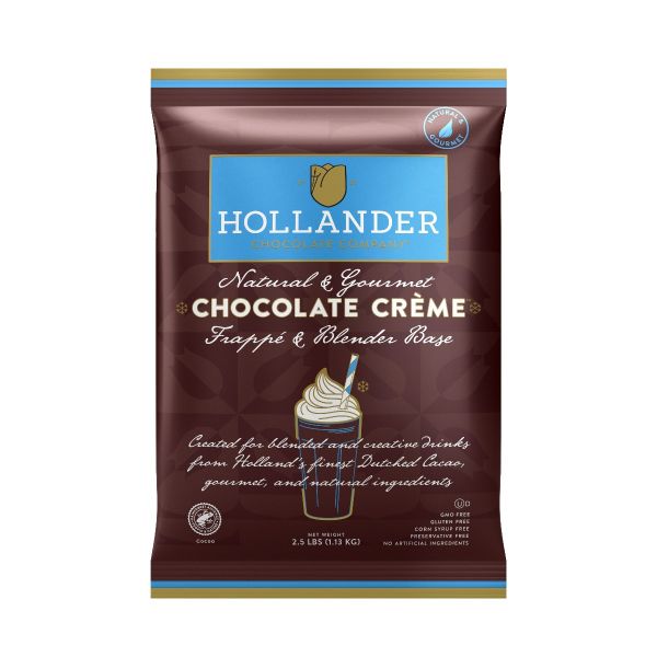 Hollander Chocolate Frappe Powder in brown 2.5 lb bag