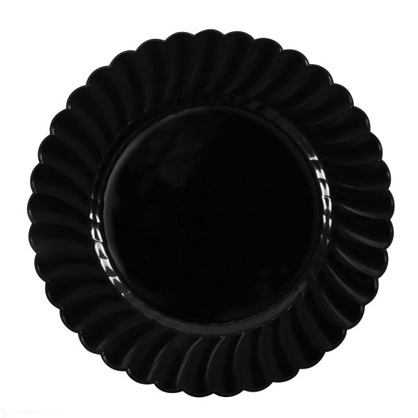 Black Karat 10.25" PS Plastic Scalloped Plate
