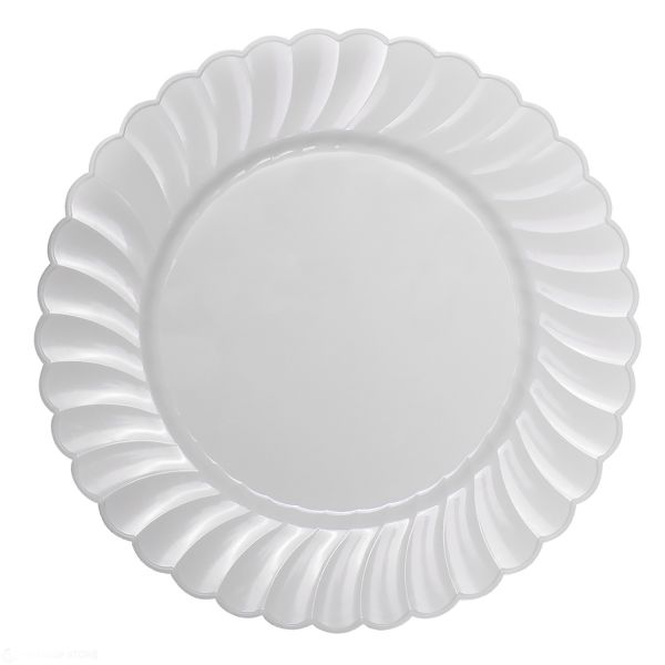 White Karat 10.25" PS Plastic Scalloped Plate