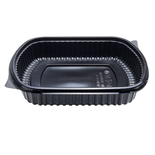Karat 36 oz PP Plastic Microwaveable Black Take Out Box
