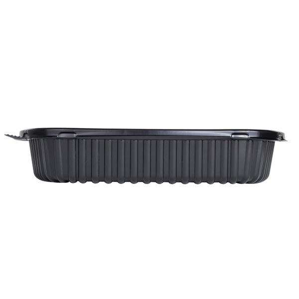 Karat 36 oz PP Plastic Microwaveable Black Take Out Box