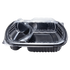 Karat OPS Lid for 36oz PP Plastic Microwaveable Black Take Out Box, 2 Compartments - 300 pcs