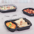 Karat OPS Lid for 36oz PP Plastic Microwaveable Black Take Out Box, 2 Compartments - 300 pcs