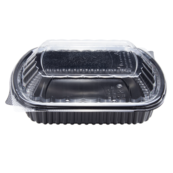 Karat OPS Lid for 36oz PP Plastic Microwaveable Black Take Out Box - 300 pcs