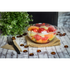 Clear Karat 24 oz PET Plastic Salad Bowl with fruit