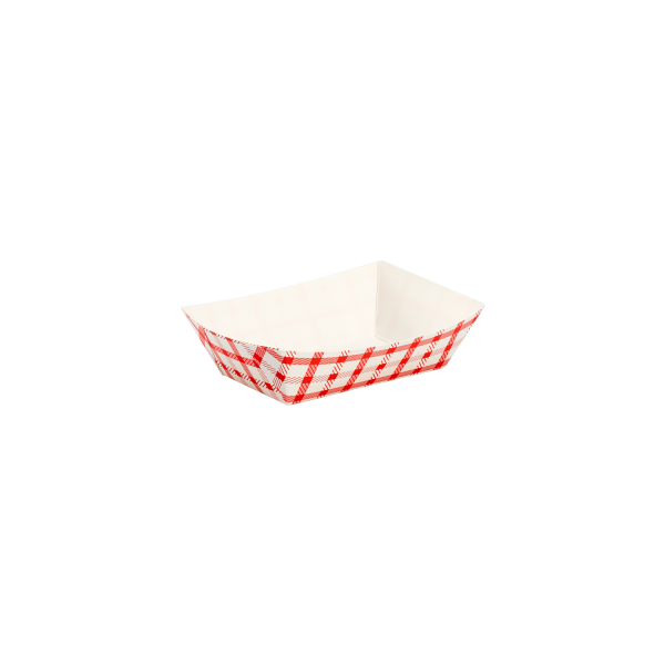 Red and White Check Karat 0.5 lb Food Tray