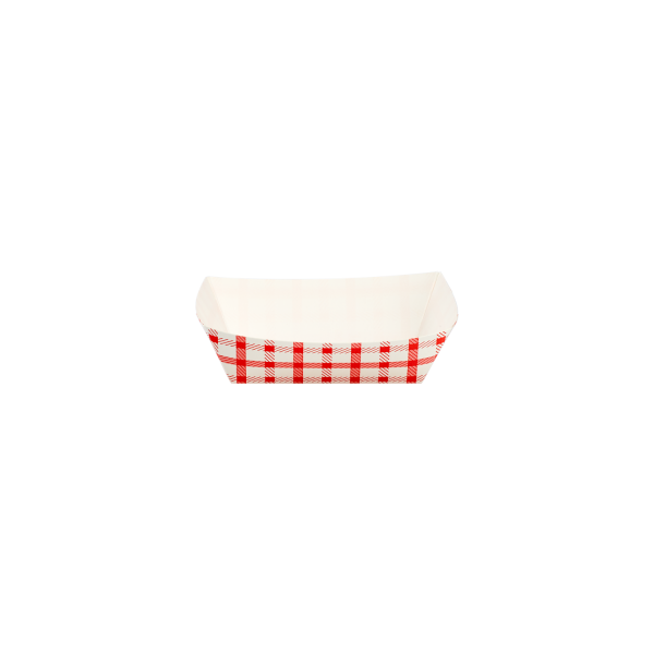 Red and White Check Karat 0.5 lb Food Tray