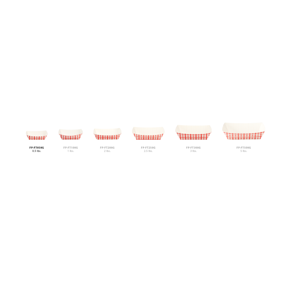 Different options of Red and White Check Karat Food Trays