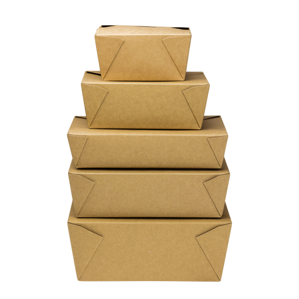 Karat  Fold-To-Go Box in kraft color in multiple sizes