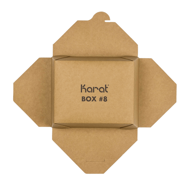 Kraft Karat 48 fl oz Fold-To-Go Box from below open