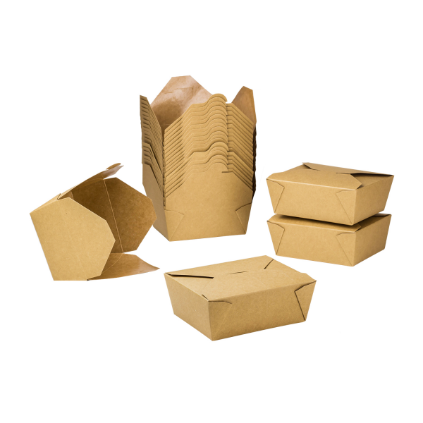 Kraft Karat 48 fl oz Fold-To-Go Box stacked