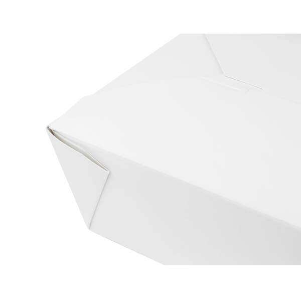 White Karat 48 fl oz Fold-To-Go Box corner