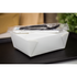 White Karat 48 fl oz Fold-To-Go Box with utensils on top