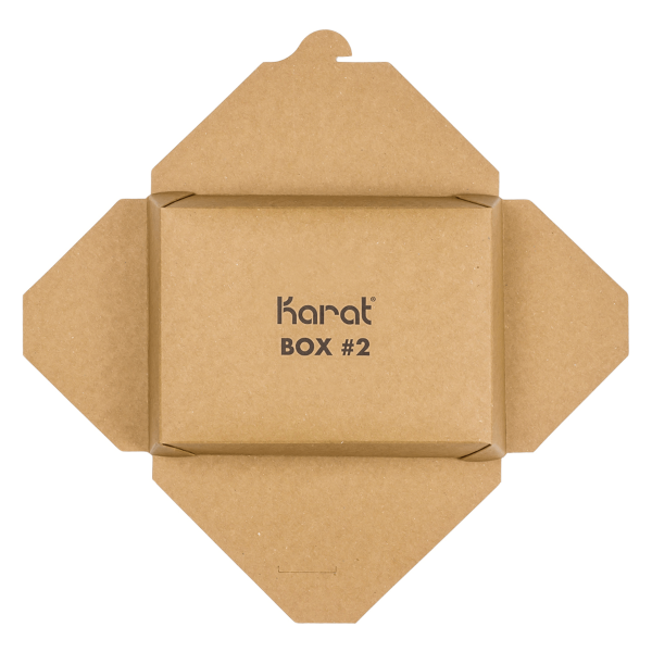 Kraft Karat 54 fl oz Fold-To-Go Box open from below