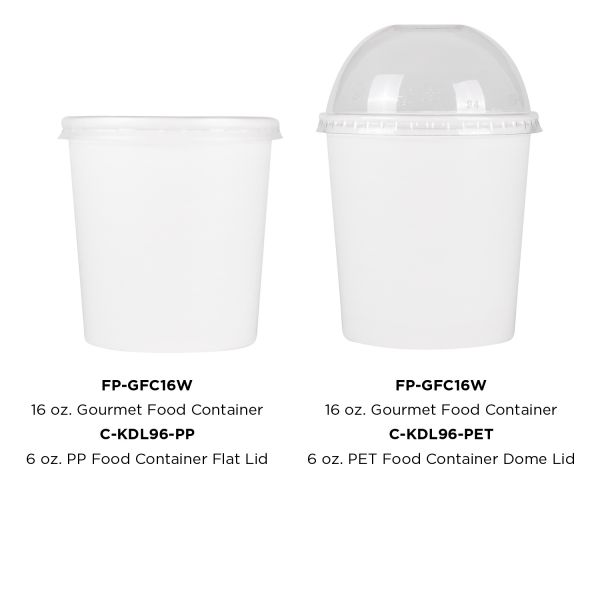 To Go Soup Containers 16oz Gourmet Food Cup - White (96mm) - 500