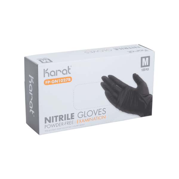 Karat Nitrile Powder-Free Gloves (Black), Medium - 1,000 pcs