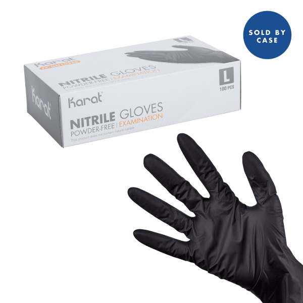 Karat Nitrile Powder-Free Gloves (Black), Large - 1,000 pcs