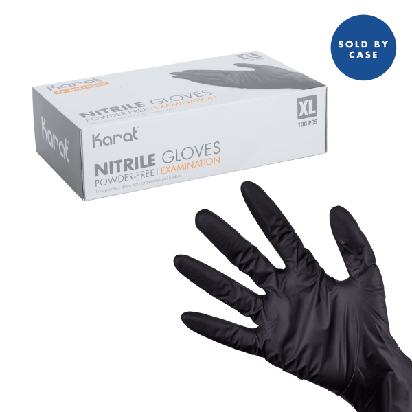 Karat Nitrile Powder-Free Gloves (Black), X-Large - 1,000 pcs